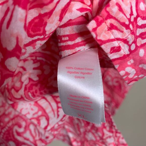 Oscar de la Renta Pink Label Pink Button Down Pajama Top Size XL - Picture 8 of 12